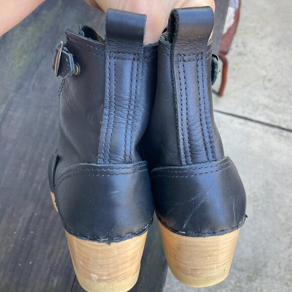 No. 6 5" Leather Clog Buckle Boot on Mid Heel - Picture 5 of 6